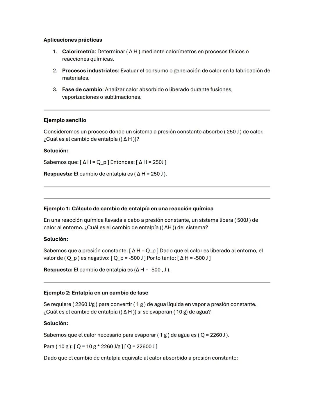 Entalpía
La entalpía ((H)) es un concepto central en la termodinámica, que se utiliza para describir la
cantidad total de energía en un sis