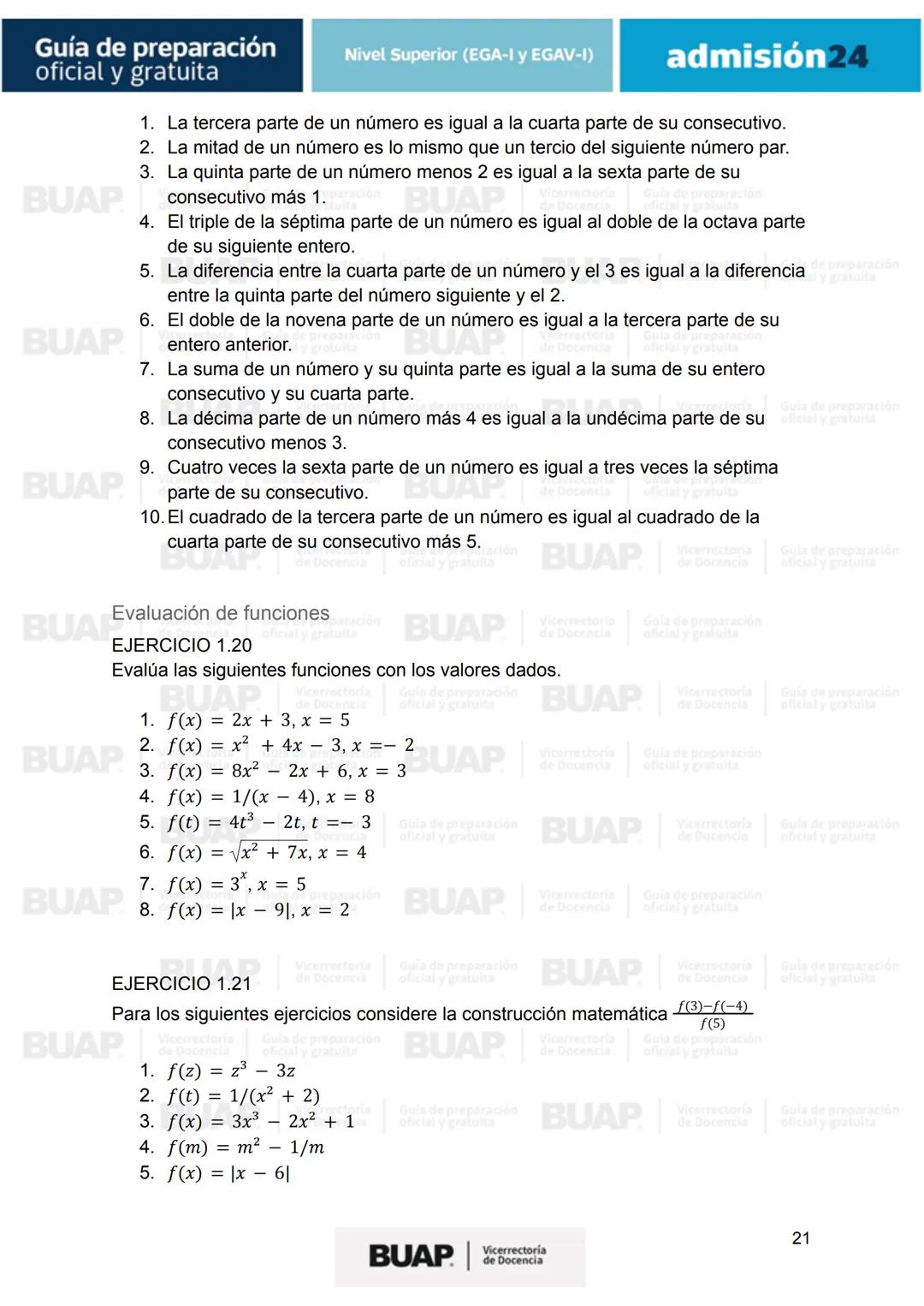 Guía de
preparación
oficial y gratuita
Nivel Superior (EGA-I y EGAV-I)
admisión24
BUAP
Vicerrectoría
de Docencia # Guía de preparación
of