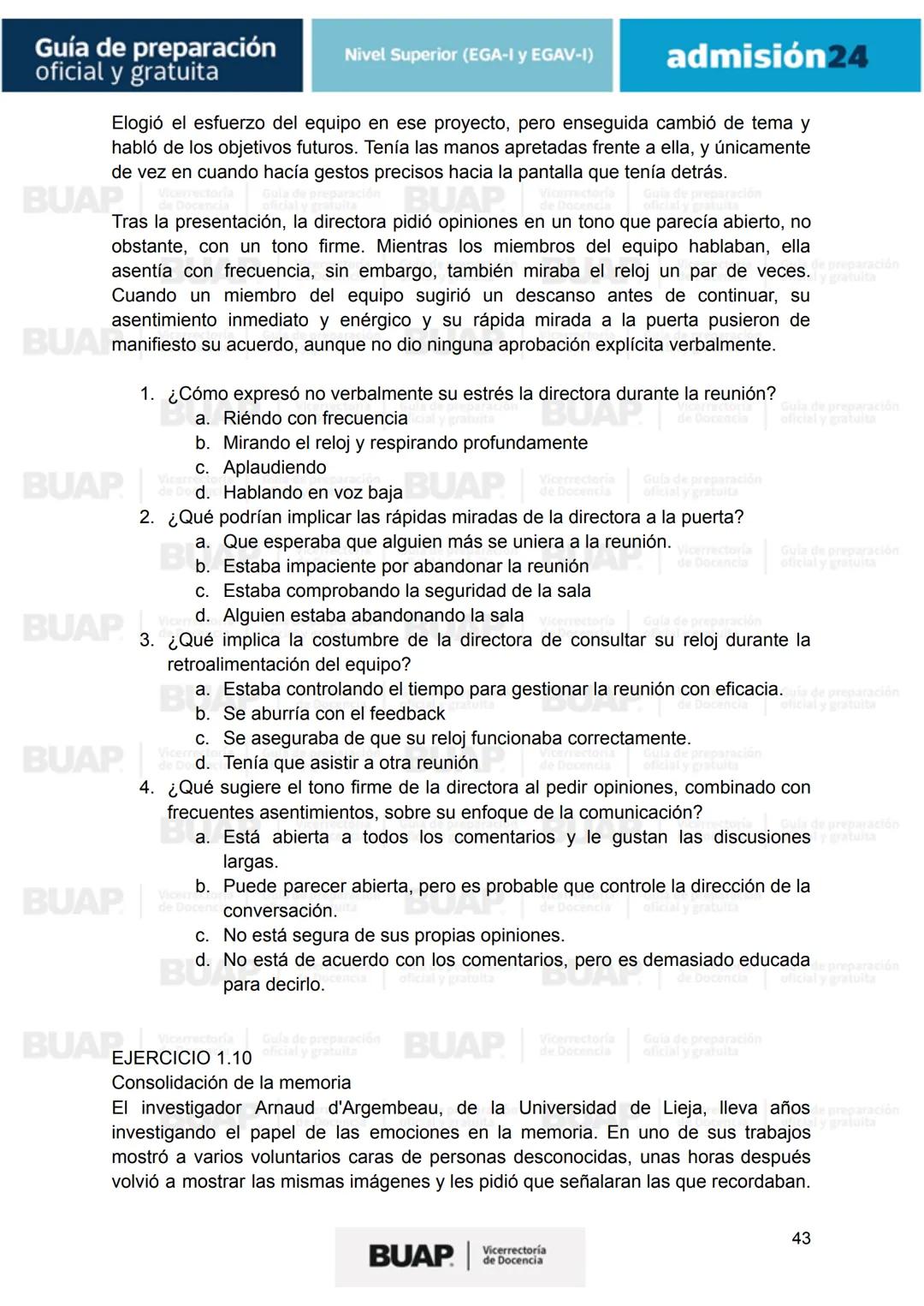 Guía de
preparación
oficial y gratuita
Nivel Superior (EGA-I y EGAV-I)
admisión24
BUAP
Vicerrectoría
de Docencia # Guía de preparación
of