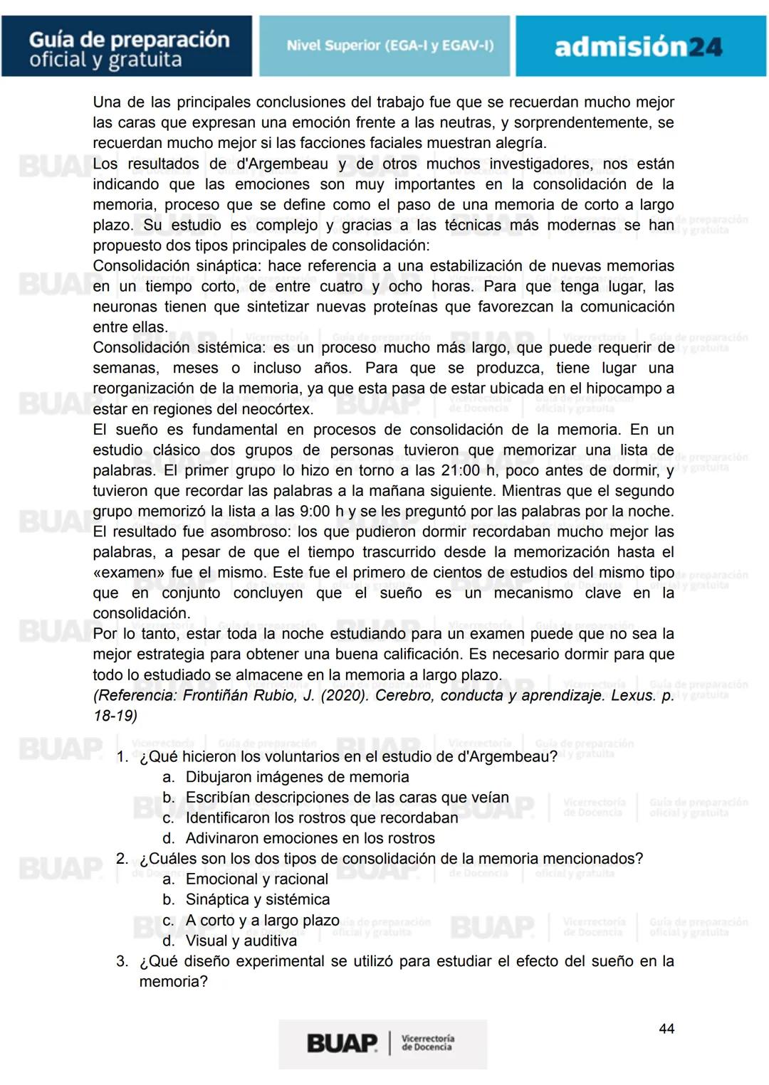 Guía de
preparación
oficial y gratuita
Nivel Superior (EGA-I y EGAV-I)
admisión24
BUAP
Vicerrectoría
de Docencia # Guía de preparación
of