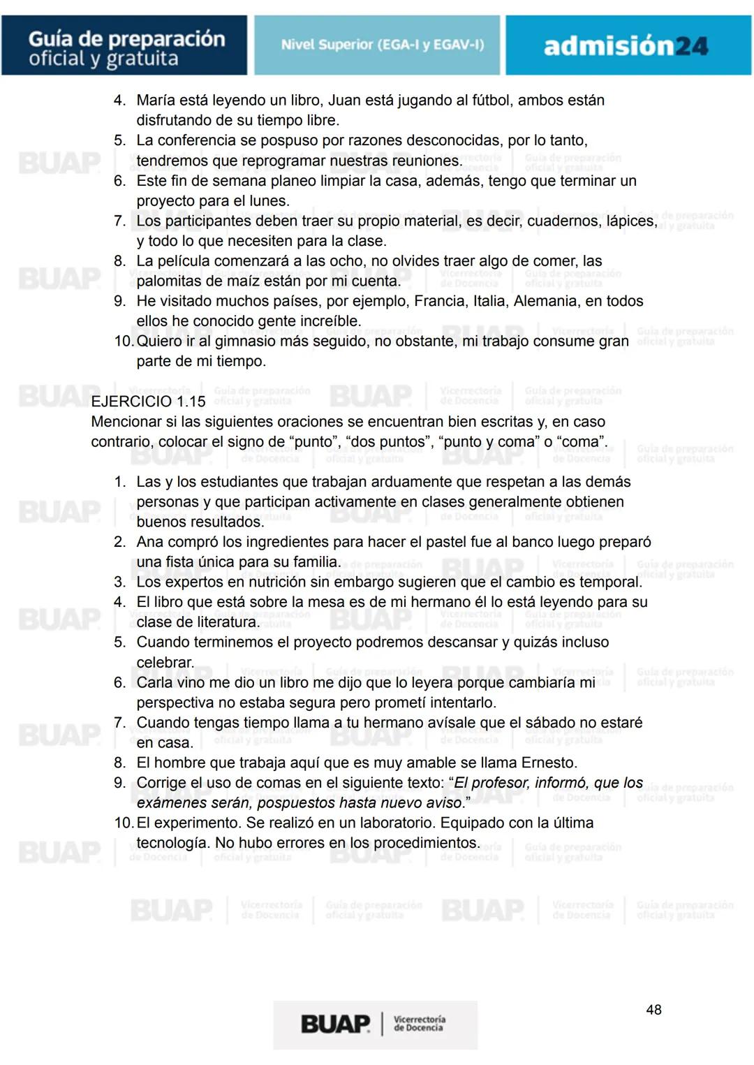 Guía de
preparación
oficial y gratuita
Nivel Superior (EGA-I y EGAV-I)
admisión24
BUAP
Vicerrectoría
de Docencia # Guía de preparación
of