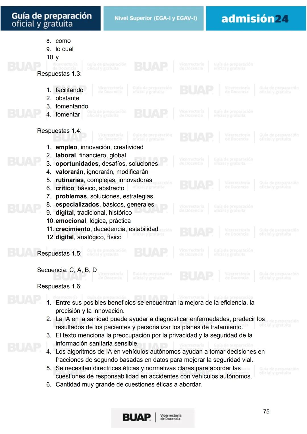 Guía de
preparación
oficial y gratuita
Nivel Superior (EGA-I y EGAV-I)
admisión24
BUAP
Vicerrectoría
de Docencia # Guía de preparación
of
