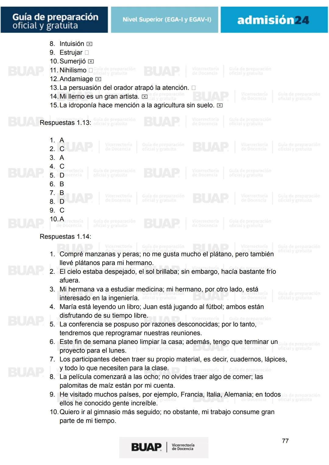 Guía de
preparación
oficial y gratuita
Nivel Superior (EGA-I y EGAV-I)
admisión24
BUAP
Vicerrectoría
de Docencia # Guía de preparación
of