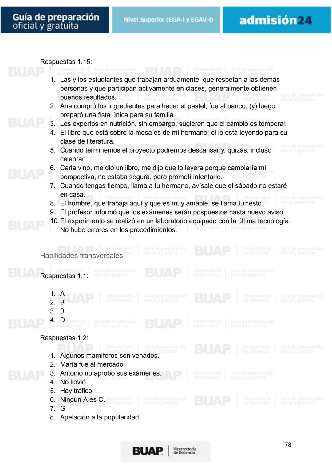 Guía de
preparación
oficial y gratuita
Nivel Superior (EGA-I y EGAV-I)
admisión24
BUAP
Vicerrectoría
de Docencia # Guía de preparación
of