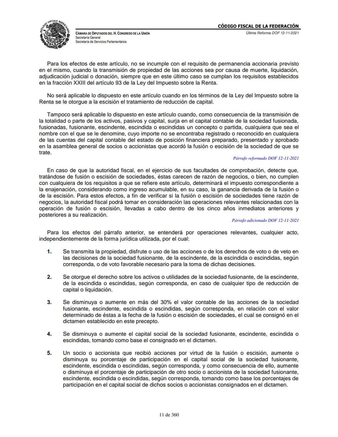 # MEXICA
CAMARA DE DIPUTADOS DEL H. CONGRESO DE LA UNIÓN
Secretaría General
Secretaría de Servicios Parlamentarios
# CÓDIGO FISCAL DE LA FE
