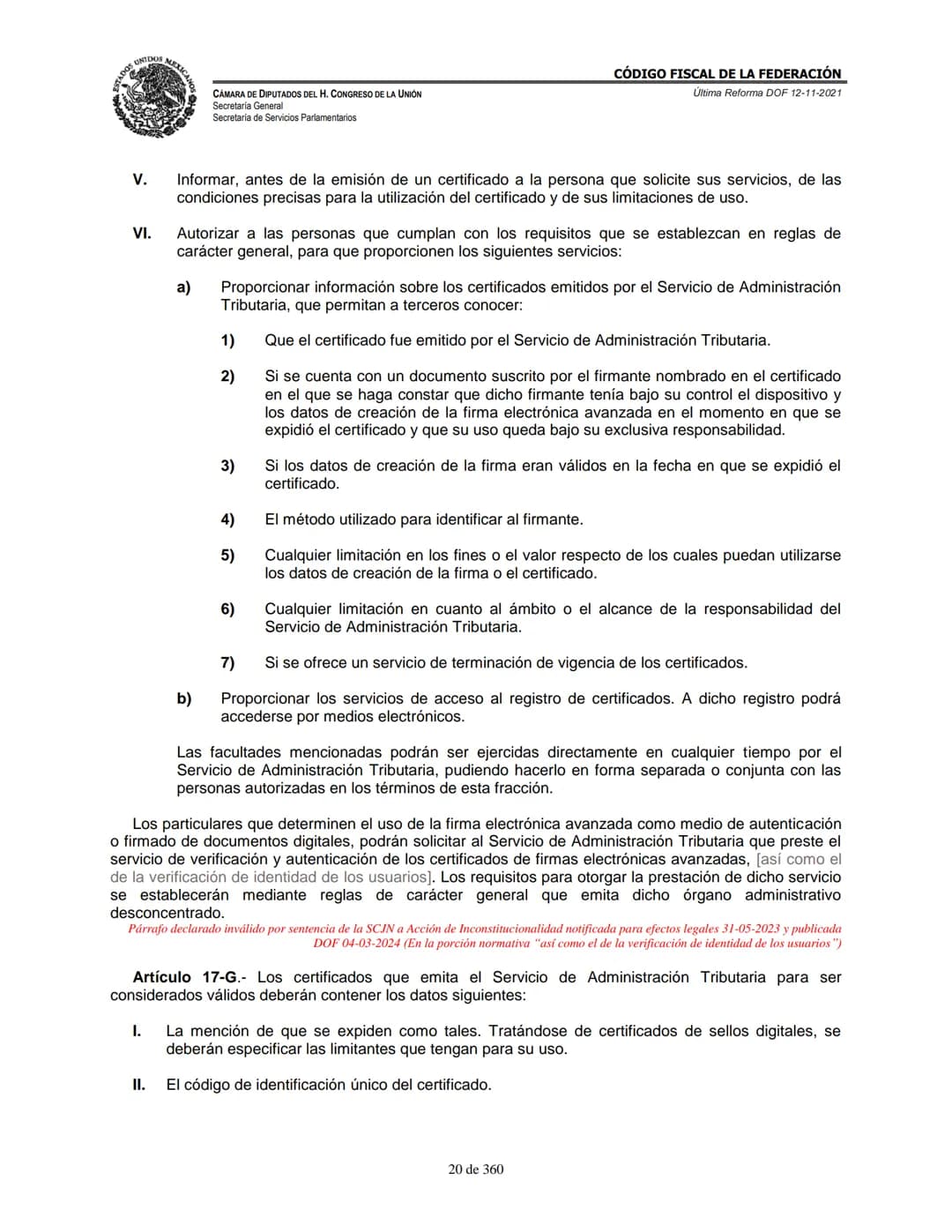 # MEXICA
CAMARA DE DIPUTADOS DEL H. CONGRESO DE LA UNIÓN
Secretaría General
Secretaría de Servicios Parlamentarios
# CÓDIGO FISCAL DE LA FE