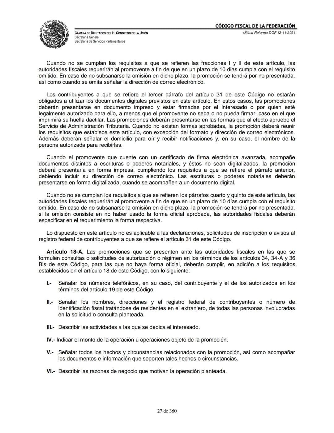 # MEXICA
CAMARA DE DIPUTADOS DEL H. CONGRESO DE LA UNIÓN
Secretaría General
Secretaría de Servicios Parlamentarios
# CÓDIGO FISCAL DE LA FE