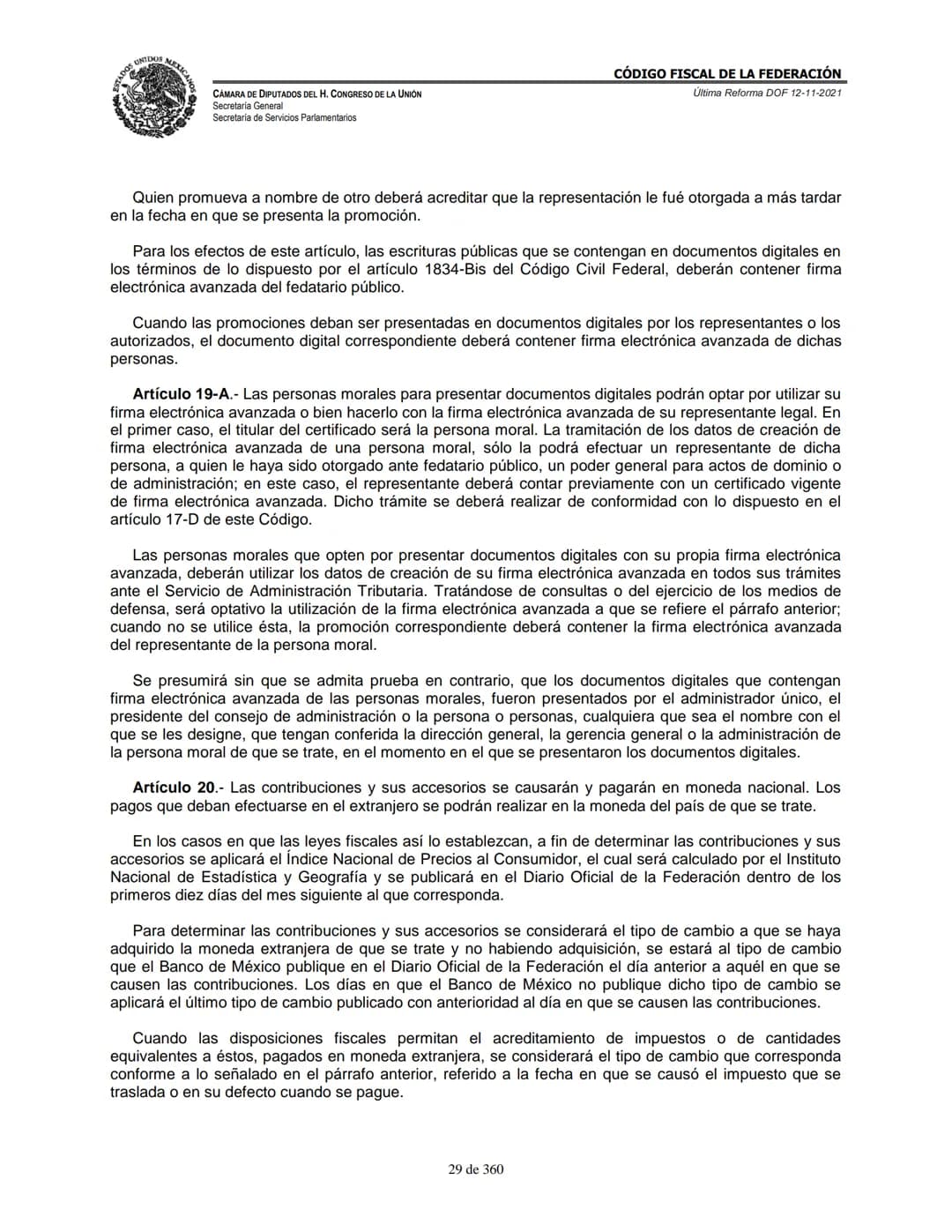 # MEXICA
CAMARA DE DIPUTADOS DEL H. CONGRESO DE LA UNIÓN
Secretaría General
Secretaría de Servicios Parlamentarios
# CÓDIGO FISCAL DE LA FE