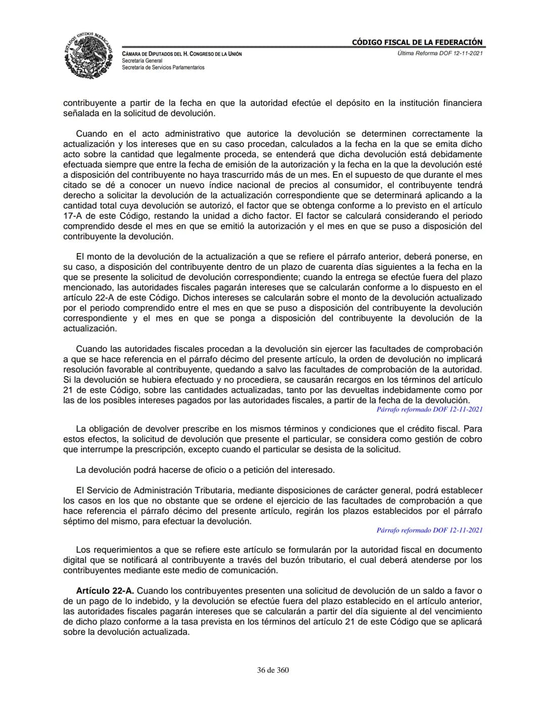 # MEXICA
CAMARA DE DIPUTADOS DEL H. CONGRESO DE LA UNIÓN
Secretaría General
Secretaría de Servicios Parlamentarios
# CÓDIGO FISCAL DE LA FE