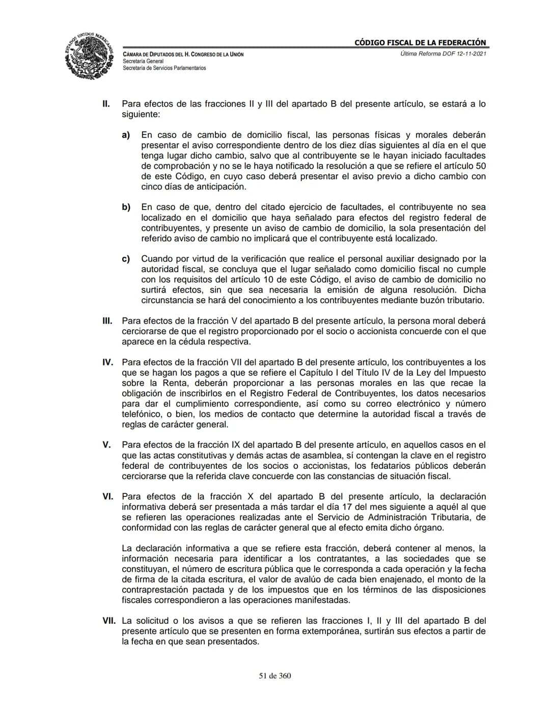 # MEXICA
CAMARA DE DIPUTADOS DEL H. CONGRESO DE LA UNIÓN
Secretaría General
Secretaría de Servicios Parlamentarios
# CÓDIGO FISCAL DE LA FE