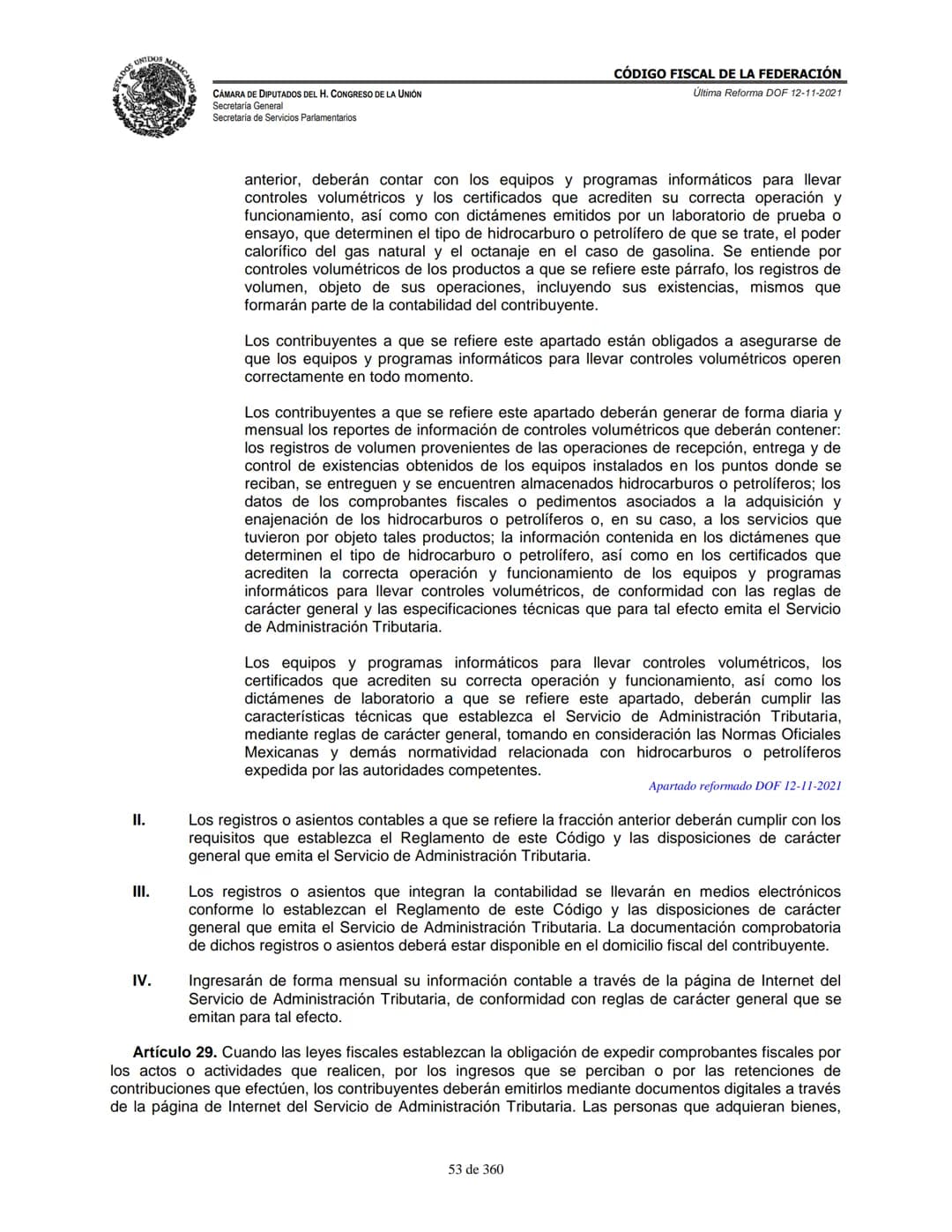 # MEXICA
CAMARA DE DIPUTADOS DEL H. CONGRESO DE LA UNIÓN
Secretaría General
Secretaría de Servicios Parlamentarios
# CÓDIGO FISCAL DE LA FE