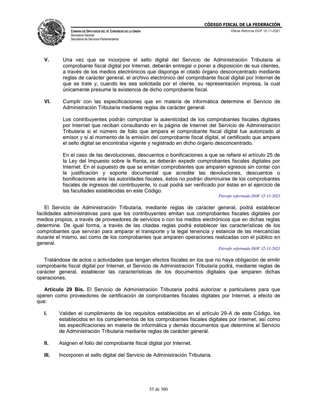 # MEXICA
CAMARA DE DIPUTADOS DEL H. CONGRESO DE LA UNIÓN
Secretaría General
Secretaría de Servicios Parlamentarios
# CÓDIGO FISCAL DE LA FE