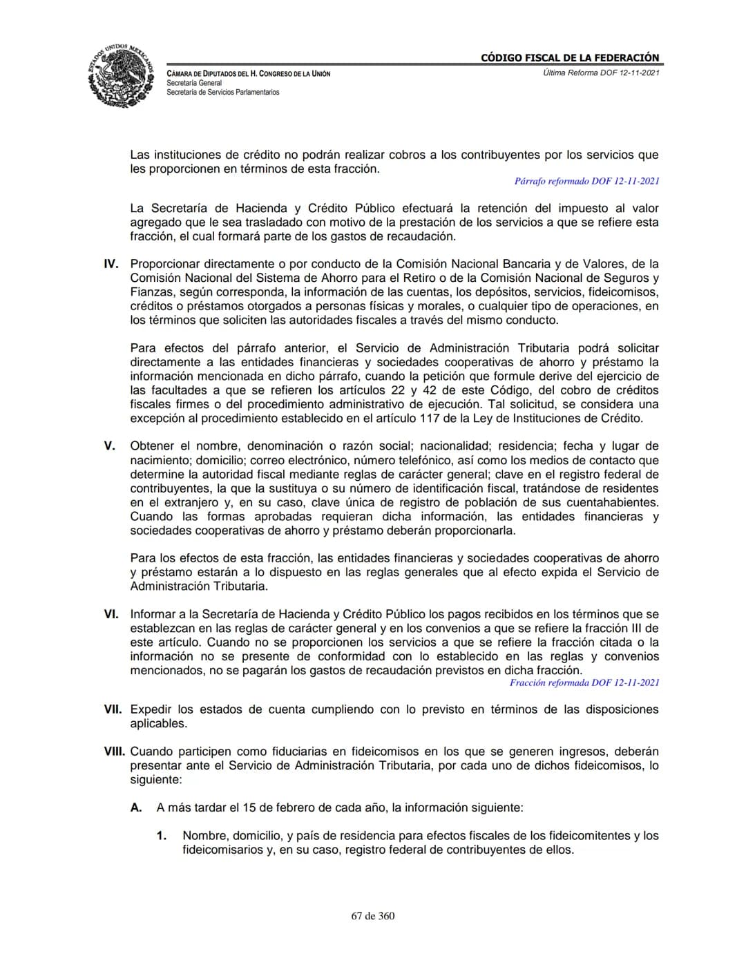 # MEXICA
CAMARA DE DIPUTADOS DEL H. CONGRESO DE LA UNIÓN
Secretaría General
Secretaría de Servicios Parlamentarios
# CÓDIGO FISCAL DE LA FE