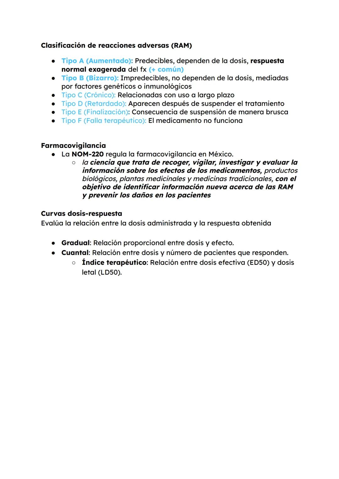 1er parcial # GeneraLIDADES
Farmacología: estudio de las sustancias que interactúan con los sistemas
vivos a través de procesos bioquímicos