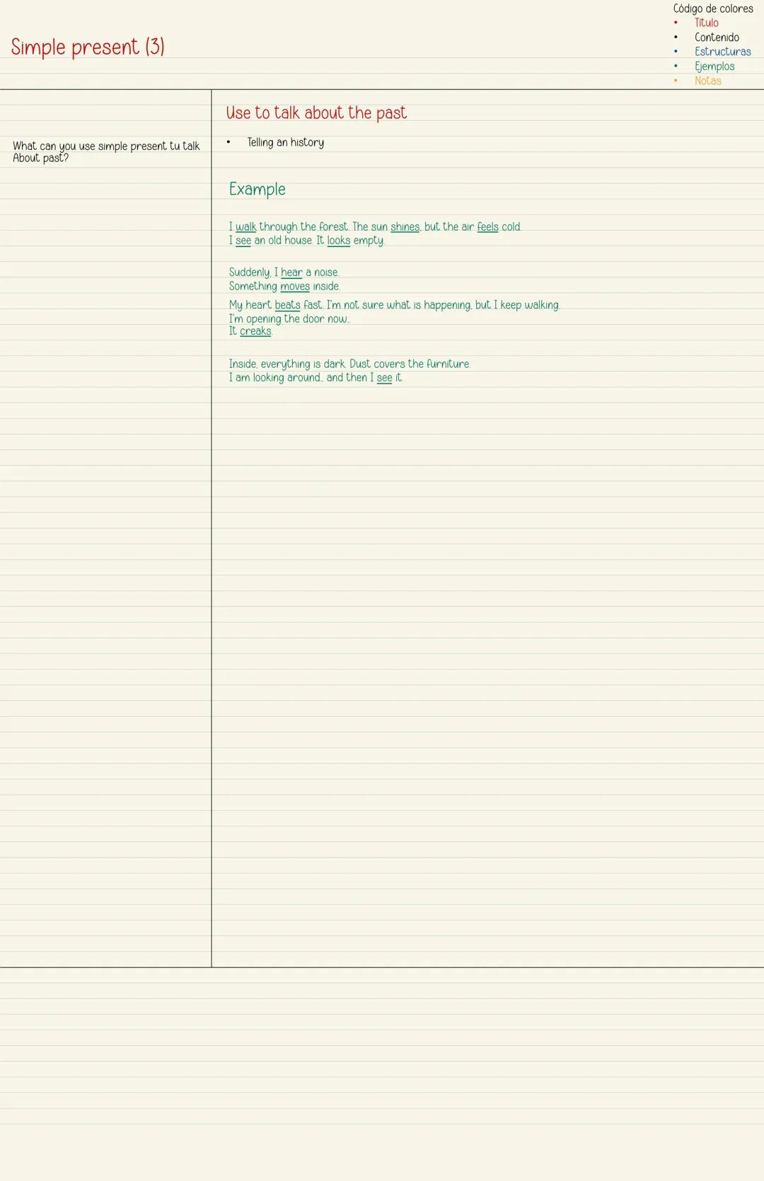 # Simple Present (1)
Practice active recall
What do you use simple present?
What do you add a regular verb in a third
Person?
What do you