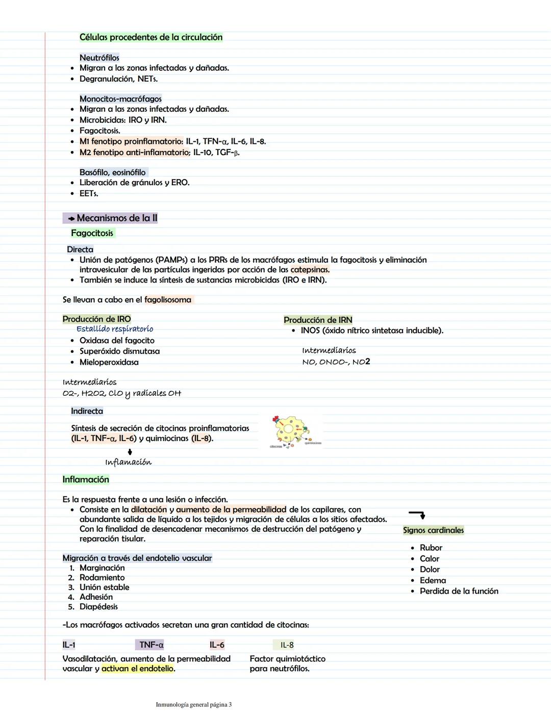 # Características generales de la II, PAMPs y PRRS
Inmunidad innata
Participantes:
Primera línea
Inmunidad innata
Barreras naturales
M