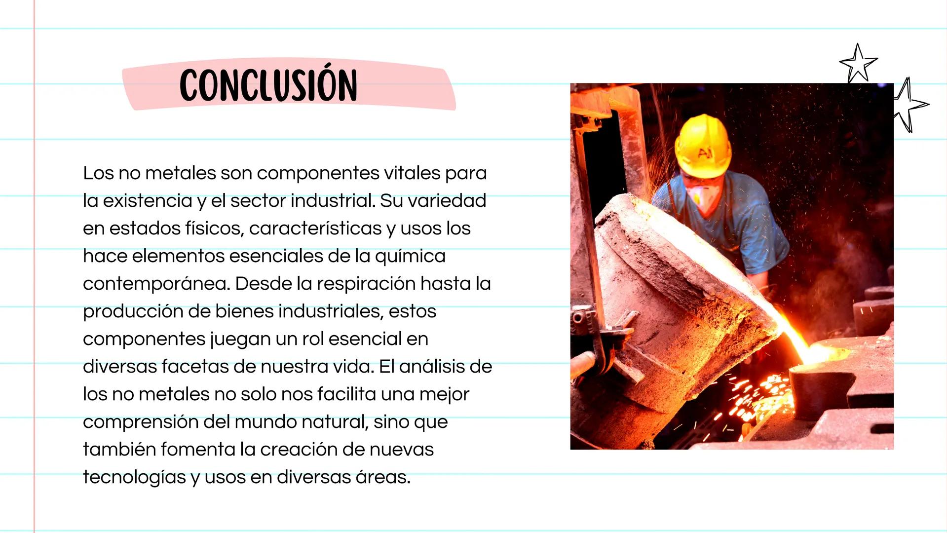 24/03/2025
Presentación
NO - METALES
• Loredo Noyola Valeria Guadalupe
• Martínez García Fátima Sayuri
• López Martínez Juan De Dios
• Ramí