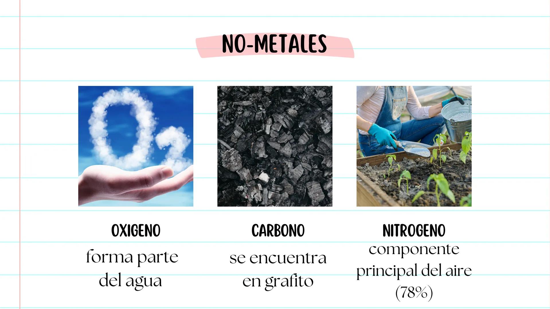 24/03/2025
Presentación
NO - METALES
• Loredo Noyola Valeria Guadalupe
• Martínez García Fátima Sayuri
• López Martínez Juan De Dios
• Ramí