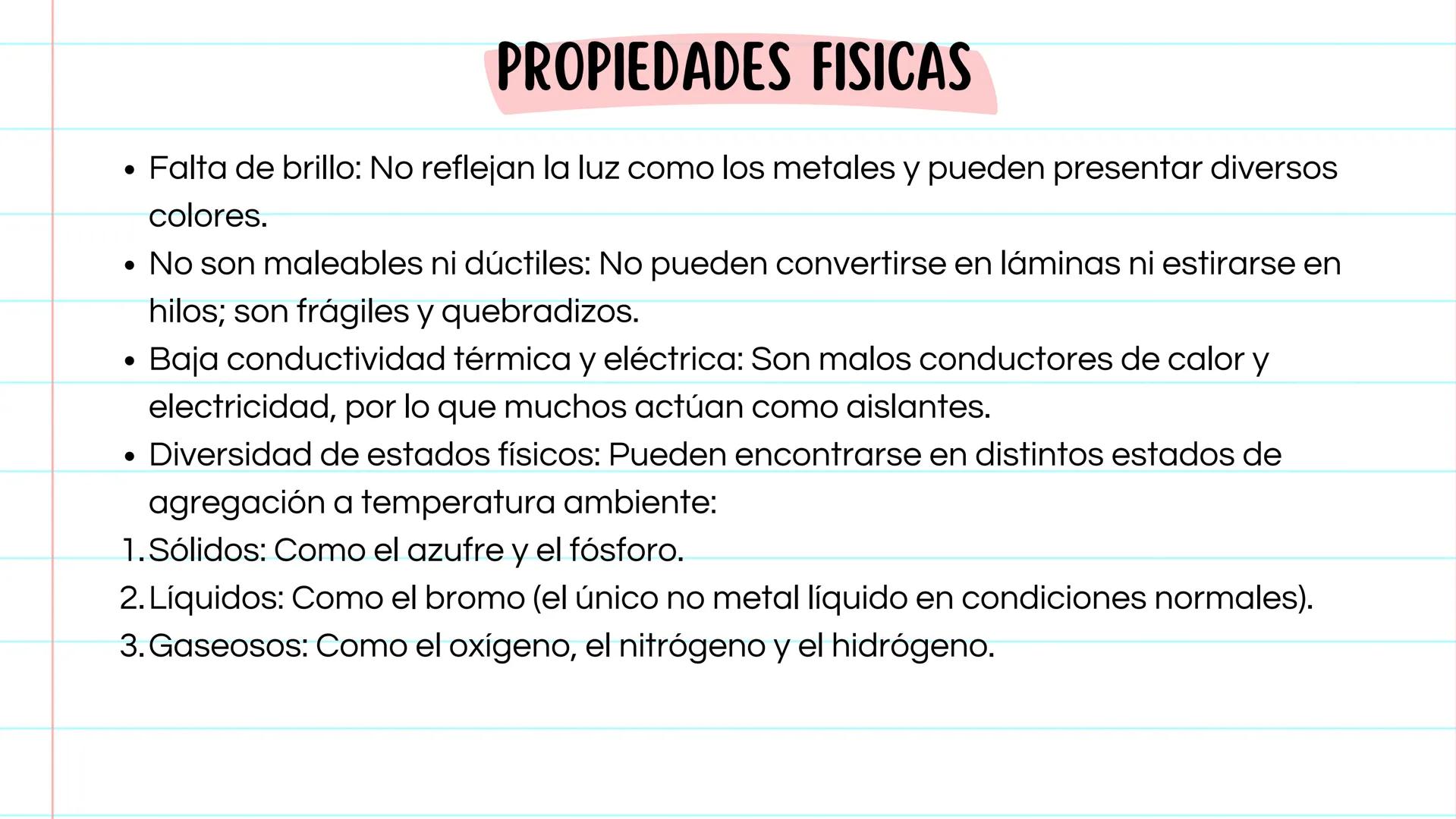 24/03/2025
Presentación
NO - METALES
• Loredo Noyola Valeria Guadalupe
• Martínez García Fátima Sayuri
• López Martínez Juan De Dios
• Ramí