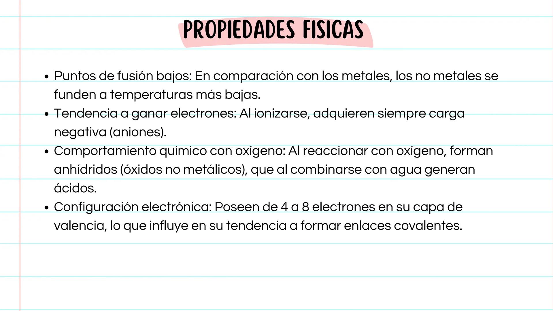 24/03/2025
Presentación
NO - METALES
• Loredo Noyola Valeria Guadalupe
• Martínez García Fátima Sayuri
• López Martínez Juan De Dios
• Ramí