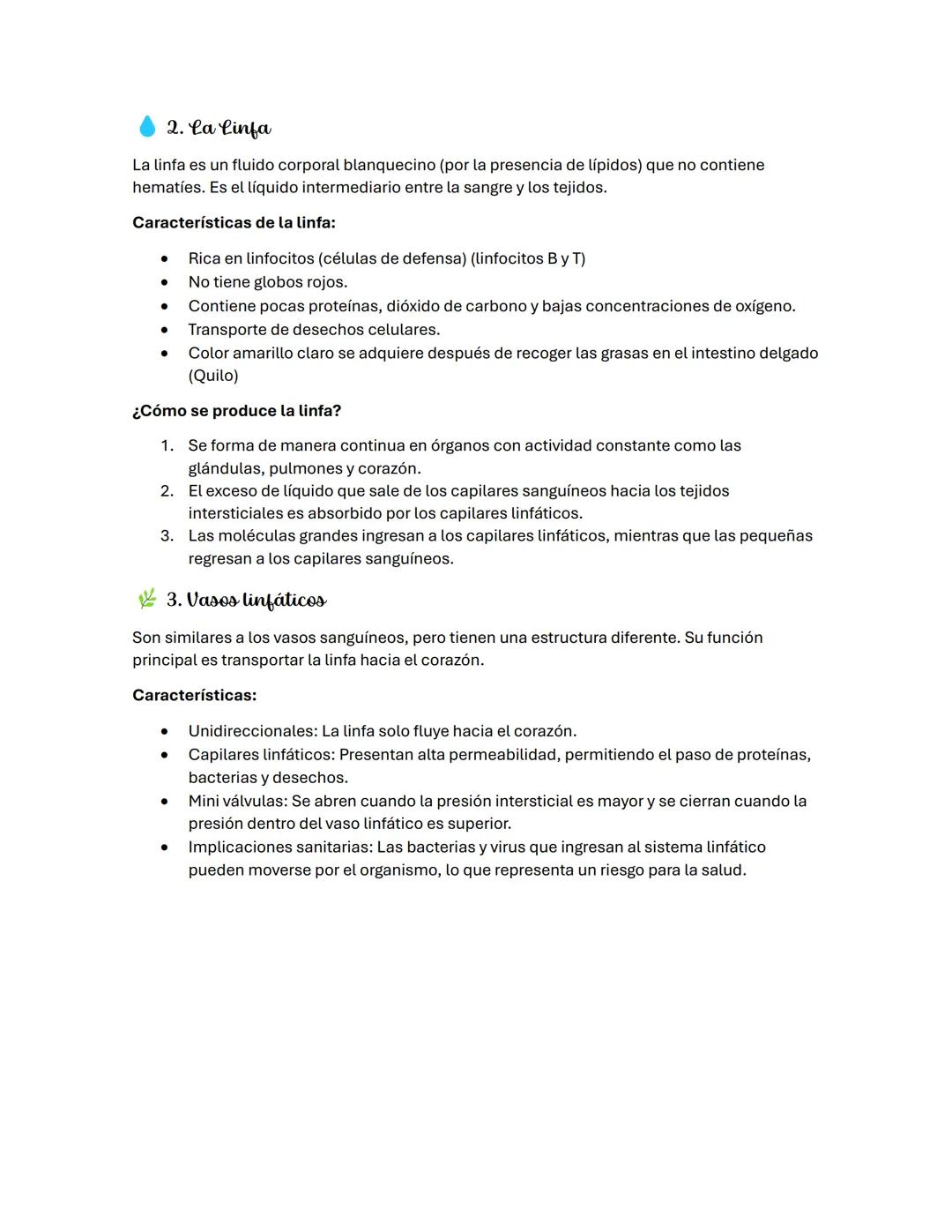 # GUÍA DE ESTUDIO: SISTEMA LINFÁTICO
✔ 1. Introducción al Sistema Linfático
El sistema linfático forma parte del sistema circulatorio.
¿C