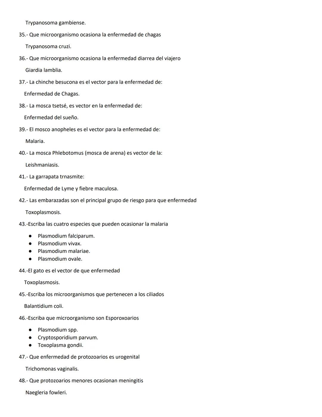 # Cuestionario de Protozoarios. repaso
1.- Defina que son los protozoarios.
Los protozoarios son organismos eucariotas unicelulares que pe