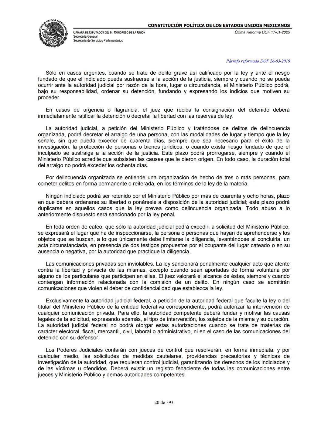 --- OCR Start ---
E
MEXICA
CAMARA DE DIPUTADOS DEL H. CONGRESO DE LA UNIÓN
Secretaría General
Secretaría de Servicios Parlamentarios
CONSTIT