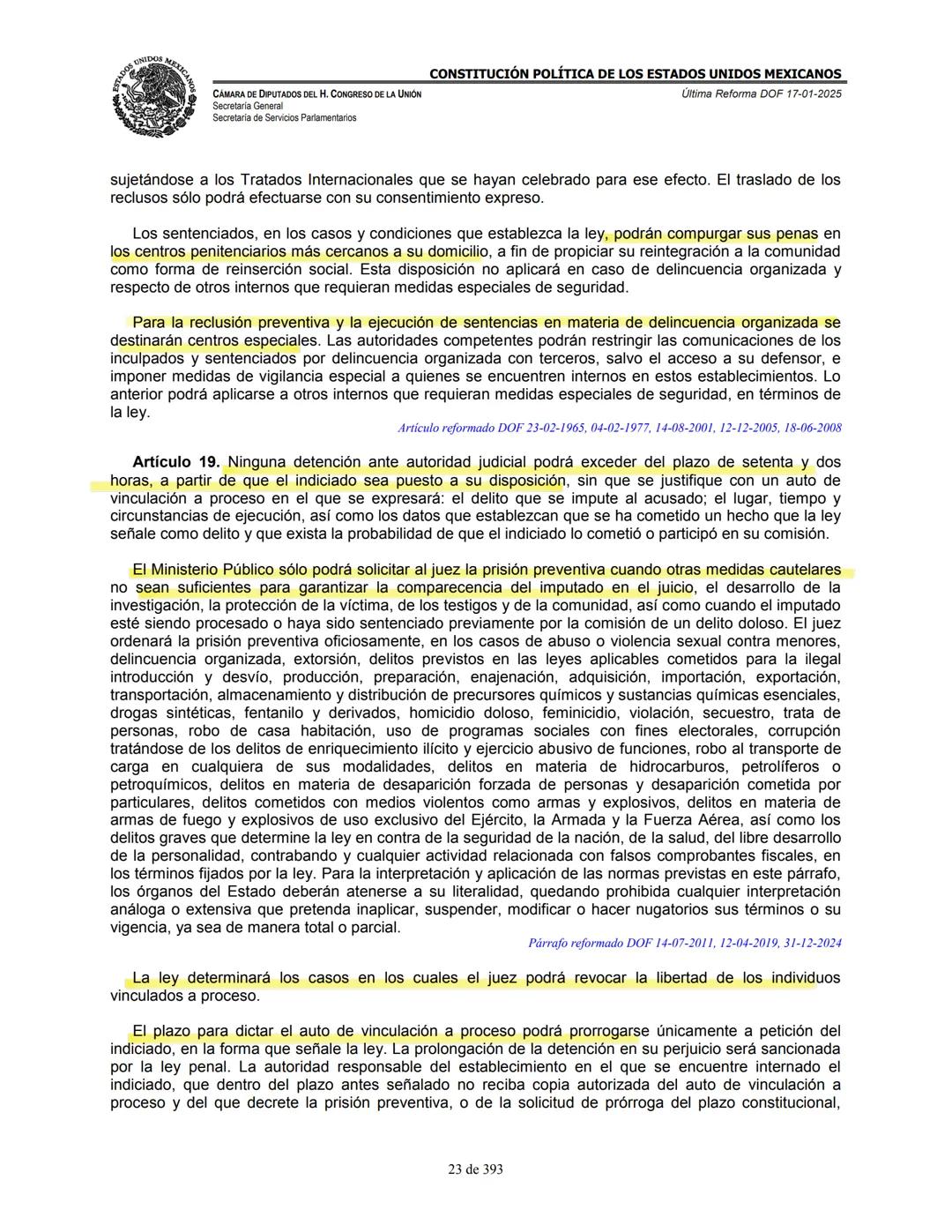 --- OCR Start ---
E
MEXICA
CAMARA DE DIPUTADOS DEL H. CONGRESO DE LA UNIÓN
Secretaría General
Secretaría de Servicios Parlamentarios
CONSTIT