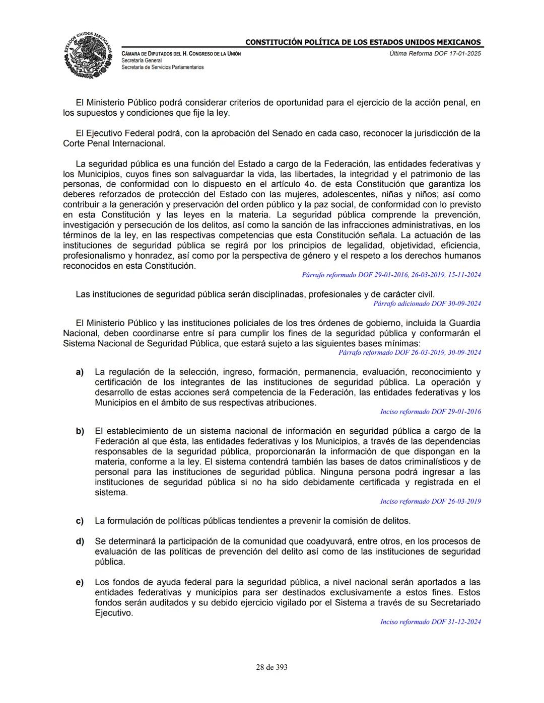 --- OCR Start ---
E
MEXICA
CAMARA DE DIPUTADOS DEL H. CONGRESO DE LA UNIÓN
Secretaría General
Secretaría de Servicios Parlamentarios
CONSTIT