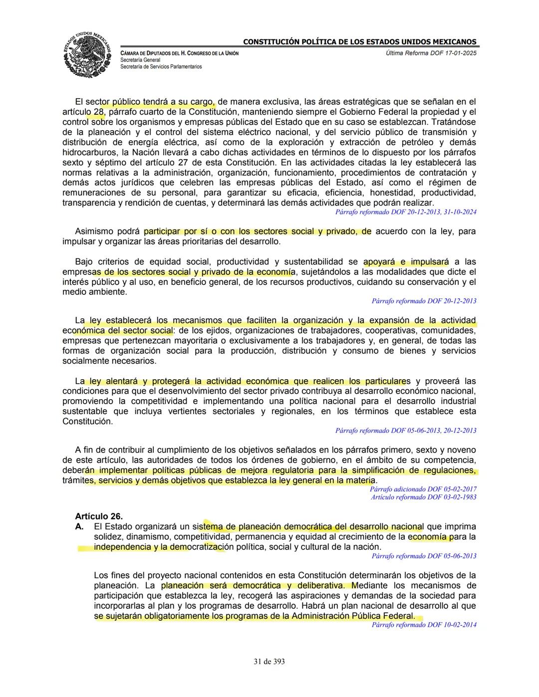 --- OCR Start ---
E
MEXICA
CAMARA DE DIPUTADOS DEL H. CONGRESO DE LA UNIÓN
Secretaría General
Secretaría de Servicios Parlamentarios
CONSTIT