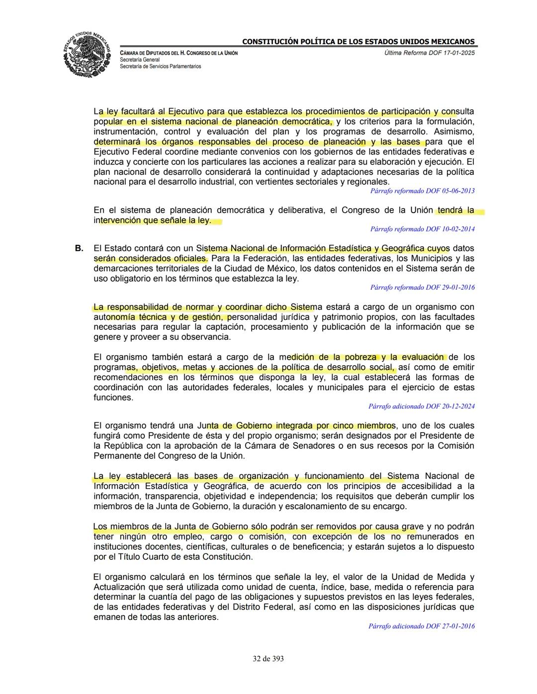 --- OCR Start ---
E
MEXICA
CAMARA DE DIPUTADOS DEL H. CONGRESO DE LA UNIÓN
Secretaría General
Secretaría de Servicios Parlamentarios
CONSTIT