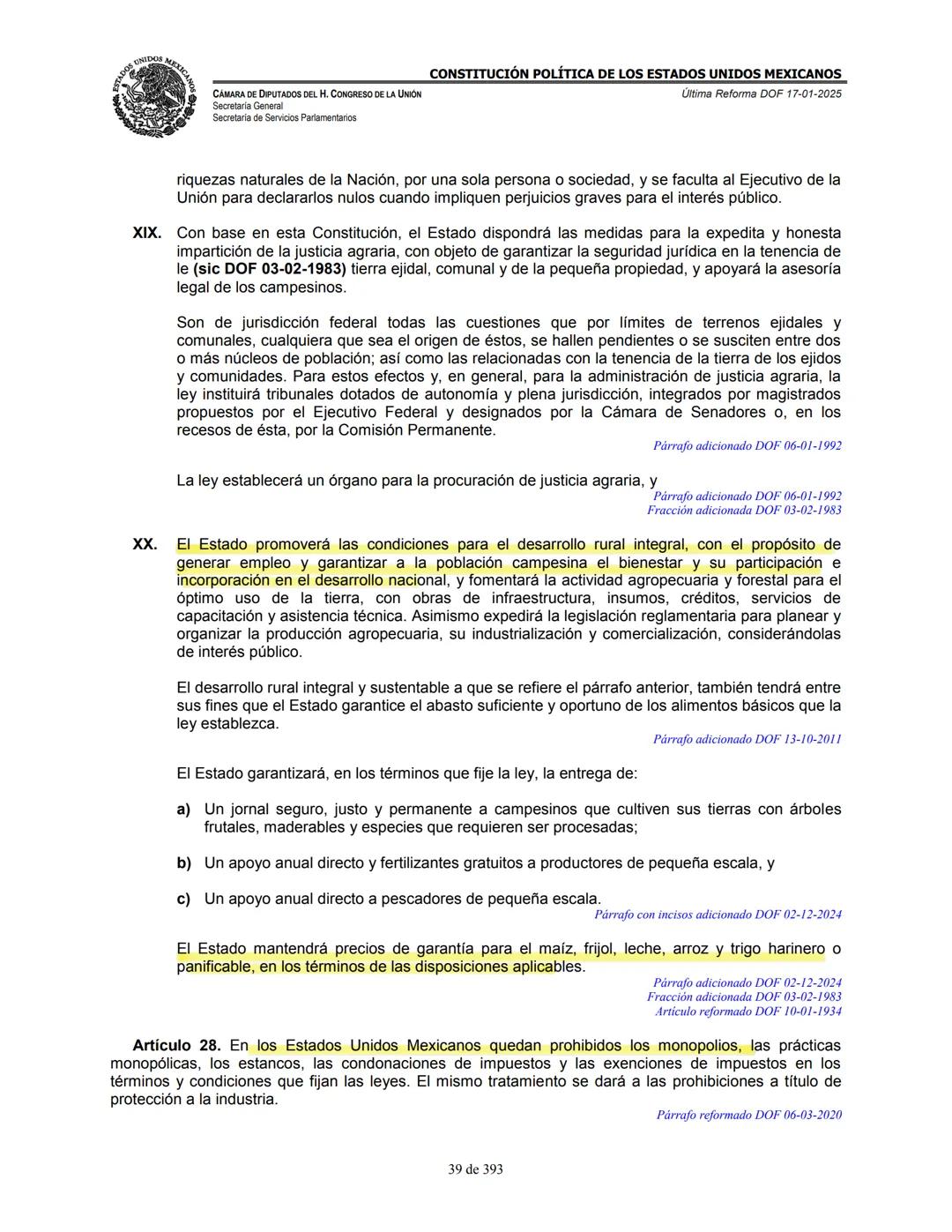 --- OCR Start ---
E
MEXICA
CAMARA DE DIPUTADOS DEL H. CONGRESO DE LA UNIÓN
Secretaría General
Secretaría de Servicios Parlamentarios
CONSTIT