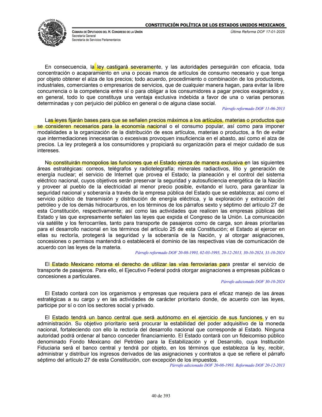 --- OCR Start ---
E
MEXICA
CAMARA DE DIPUTADOS DEL H. CONGRESO DE LA UNIÓN
Secretaría General
Secretaría de Servicios Parlamentarios
CONSTIT