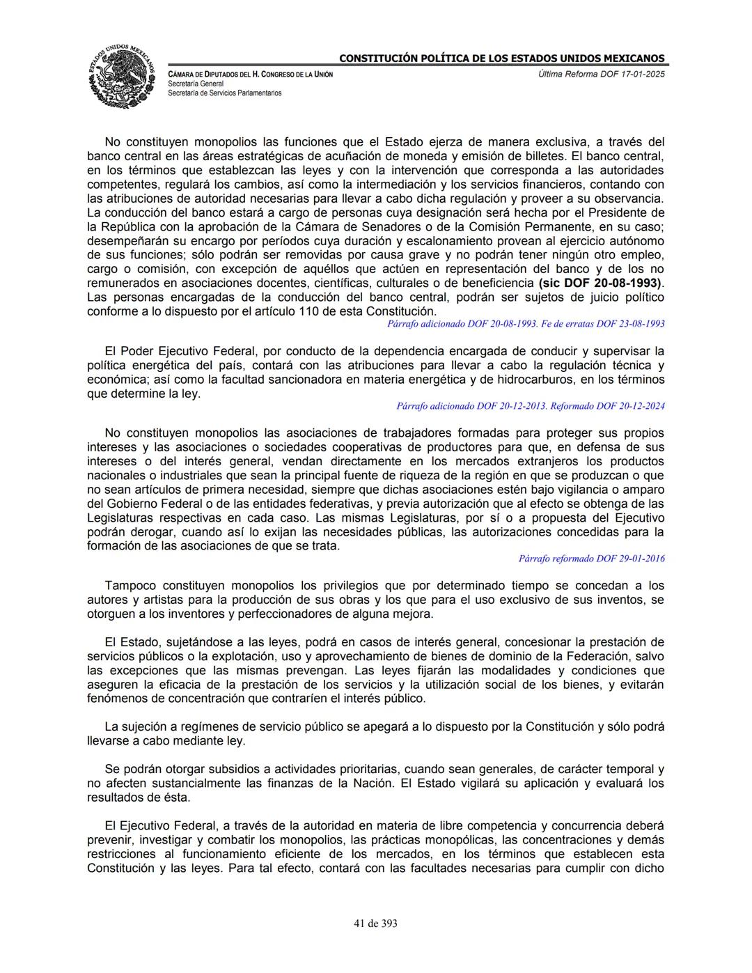 --- OCR Start ---
E
MEXICA
CAMARA DE DIPUTADOS DEL H. CONGRESO DE LA UNIÓN
Secretaría General
Secretaría de Servicios Parlamentarios
CONSTIT