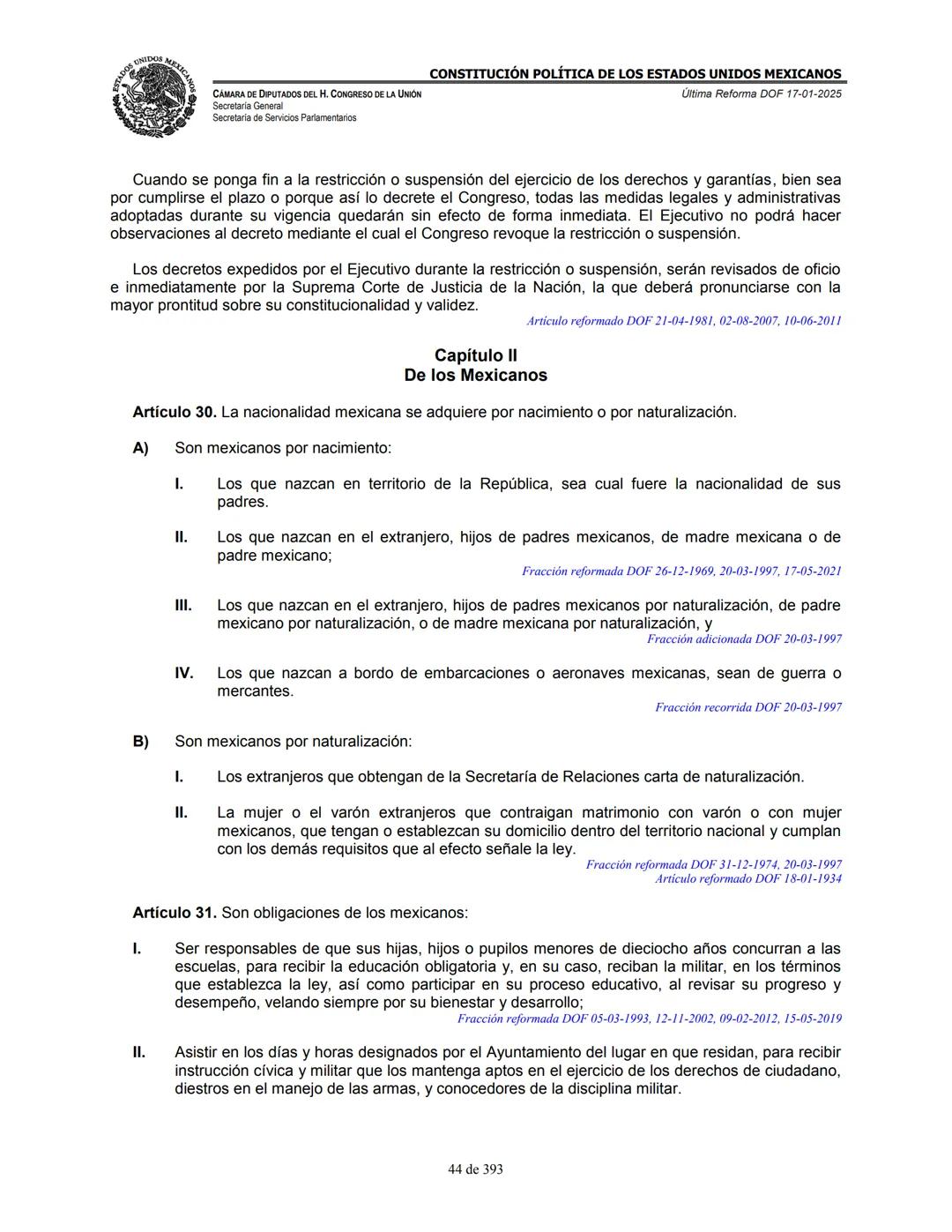 --- OCR Start ---
E
MEXICA
CAMARA DE DIPUTADOS DEL H. CONGRESO DE LA UNIÓN
Secretaría General
Secretaría de Servicios Parlamentarios
CONSTIT