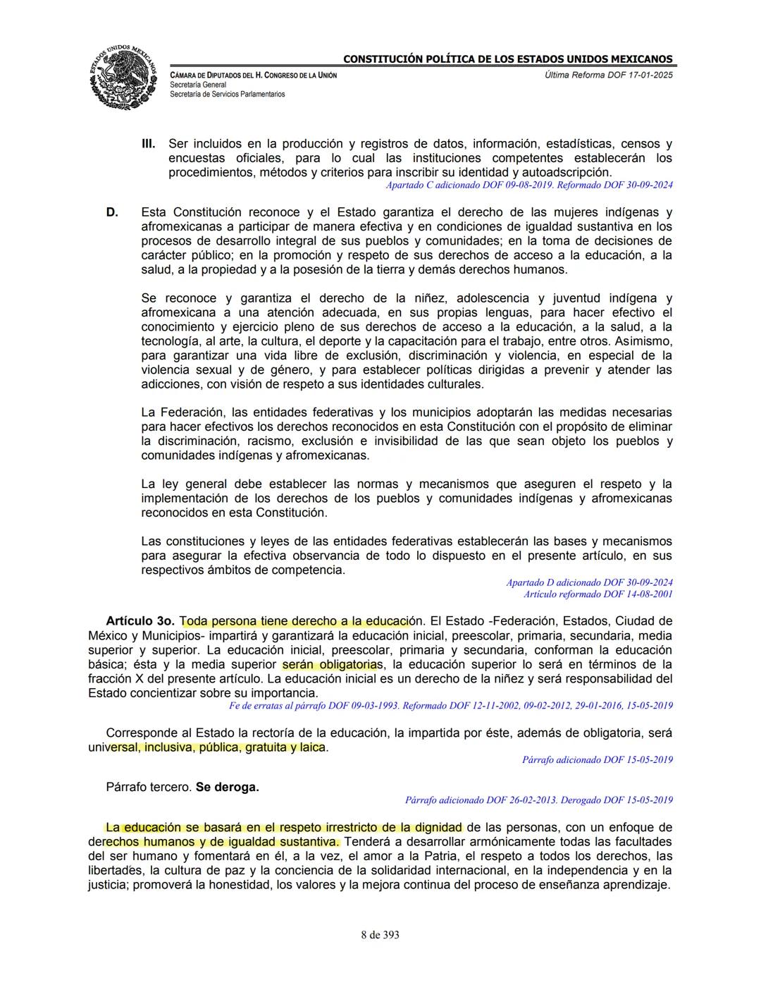 --- OCR Start ---
E
MEXICA
CAMARA DE DIPUTADOS DEL H. CONGRESO DE LA UNIÓN
Secretaría General
Secretaría de Servicios Parlamentarios
CONSTIT