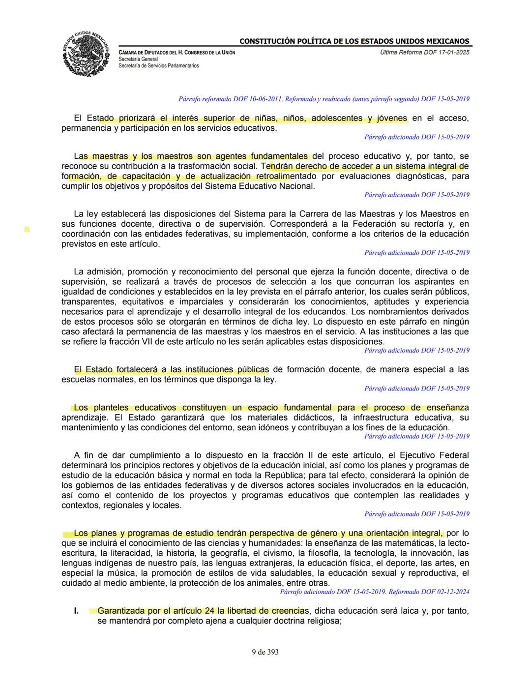 --- OCR Start ---
E
MEXICA
CAMARA DE DIPUTADOS DEL H. CONGRESO DE LA UNIÓN
Secretaría General
Secretaría de Servicios Parlamentarios
CONSTIT