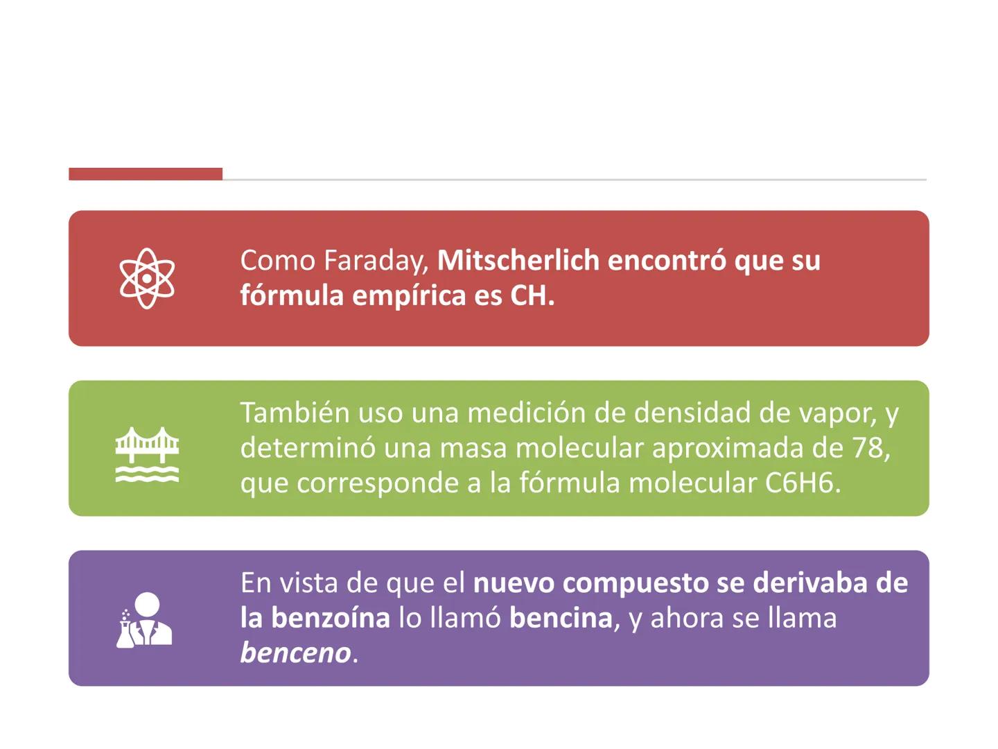 El anillo bencénico y propiedades aromáticas
Nomenclatura de los compuestos del benceno •
Descubrimiento del Benceno
En 1825, Michael Farada