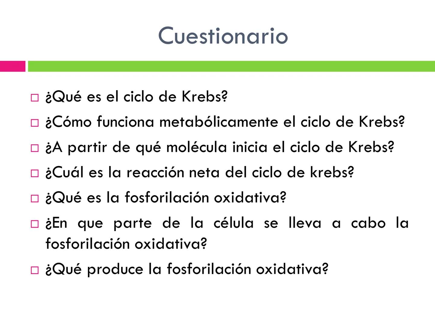 # CICLO DE KREBS •El ciclo fue propuesto por Hans Krebs en 1937.
•Es la vía de oxidación de la mayor parte de carbohidratos, ácidos grasos y