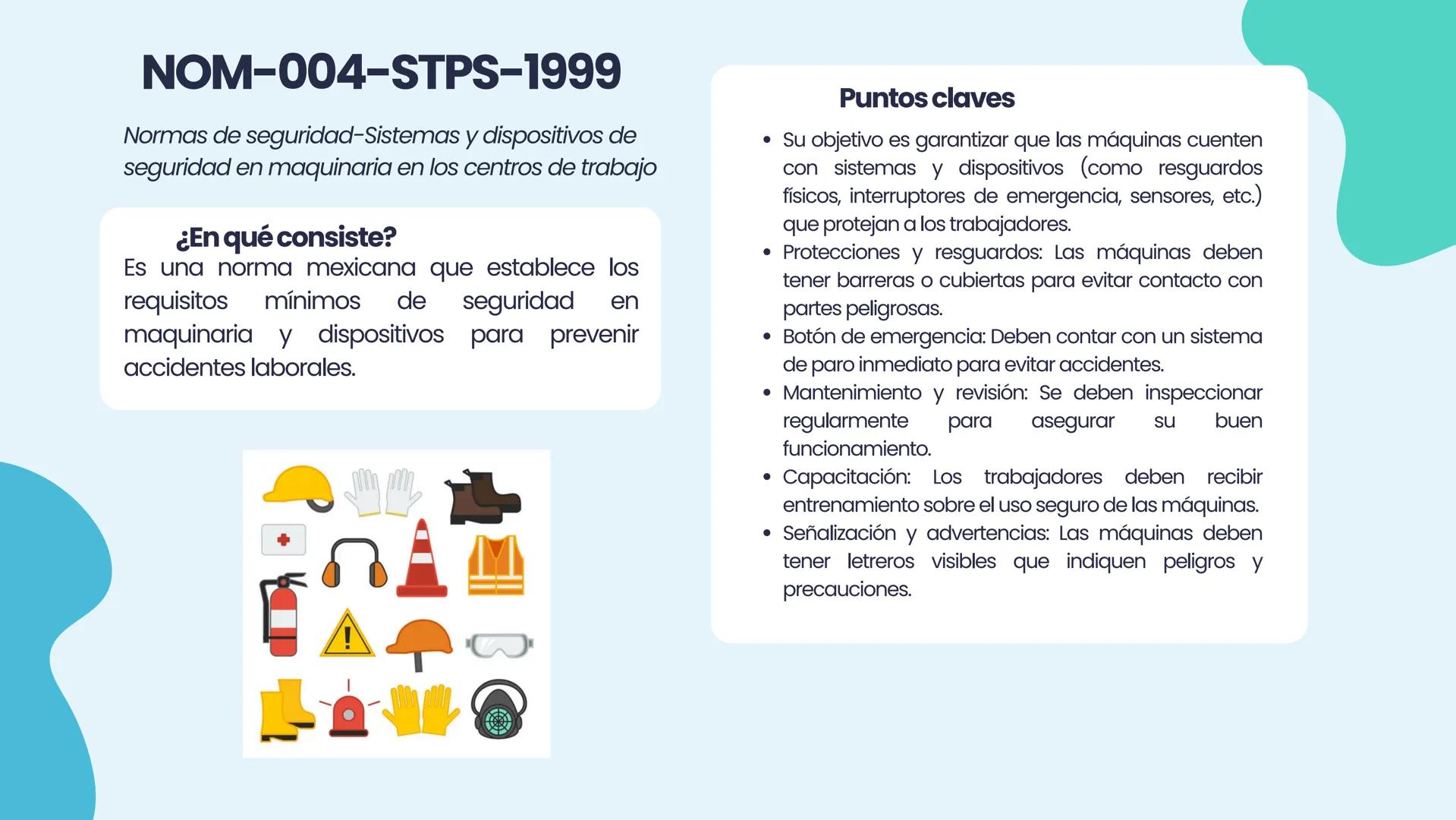NOM
2.2 NORMAS OFICIALES
MEXICANAS (NOM-STPS)
EQUIPO 2
↑ Marco legal
NORMAS OFICIALES
MEXICANAS
STPS
Salud
Seguridad
Organización
+
