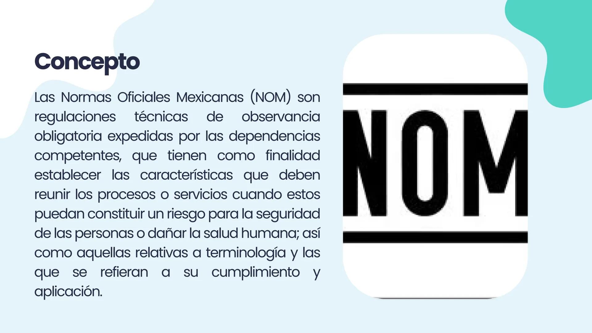 NOM
2.2 NORMAS OFICIALES
MEXICANAS (NOM-STPS)
EQUIPO 2
↑ Marco legal
NORMAS OFICIALES
MEXICANAS
STPS
Salud
Seguridad
Organización
+