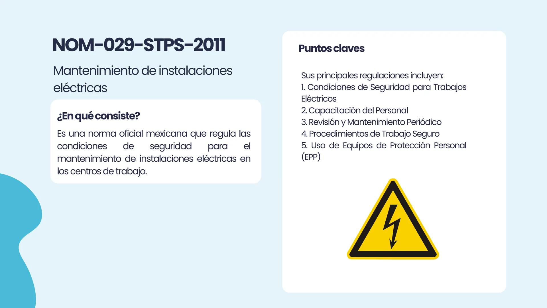 NOM
2.2 NORMAS OFICIALES
MEXICANAS (NOM-STPS)
EQUIPO 2
↑ Marco legal
NORMAS OFICIALES
MEXICANAS
STPS
Salud
Seguridad
Organización
+