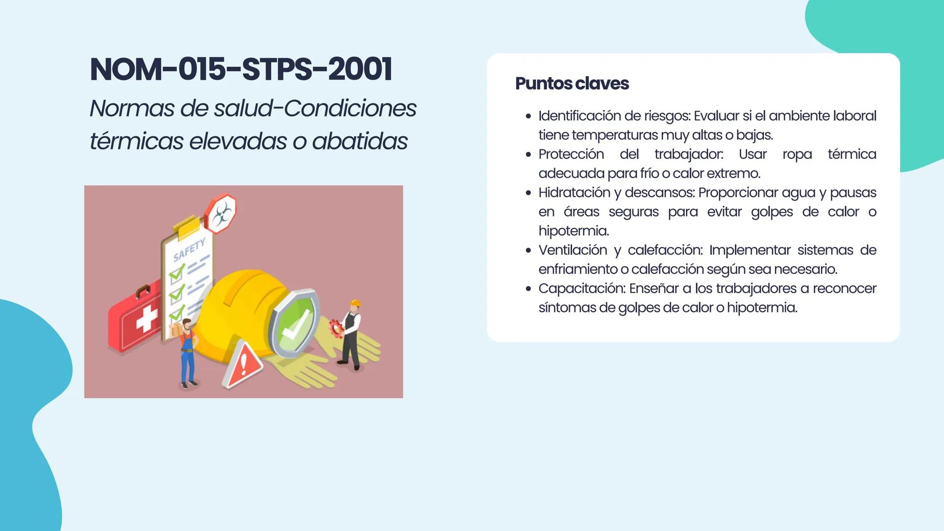 NOM
2.2 NORMAS OFICIALES
MEXICANAS (NOM-STPS)
EQUIPO 2
↑ Marco legal
NORMAS OFICIALES
MEXICANAS
STPS
Salud
Seguridad
Organización
+