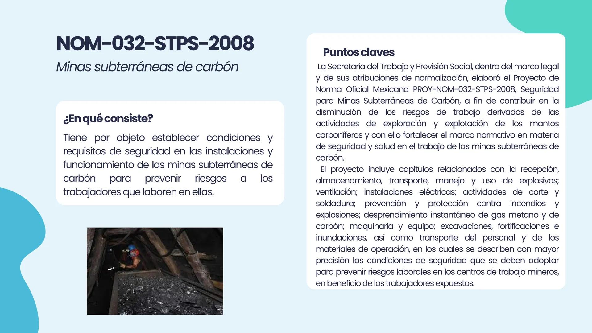 NOM
2.2 NORMAS OFICIALES
MEXICANAS (NOM-STPS)
EQUIPO 2
↑ Marco legal
NORMAS OFICIALES
MEXICANAS
STPS
Salud
Seguridad
Organización
+