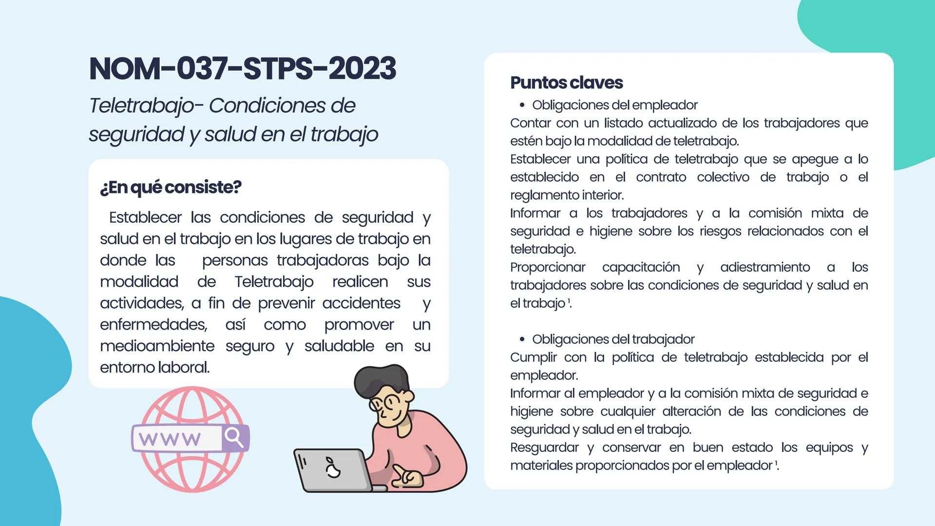 NOM
2.2 NORMAS OFICIALES
MEXICANAS (NOM-STPS)
EQUIPO 2
↑ Marco legal
NORMAS OFICIALES
MEXICANAS
STPS
Salud
Seguridad
Organización
+