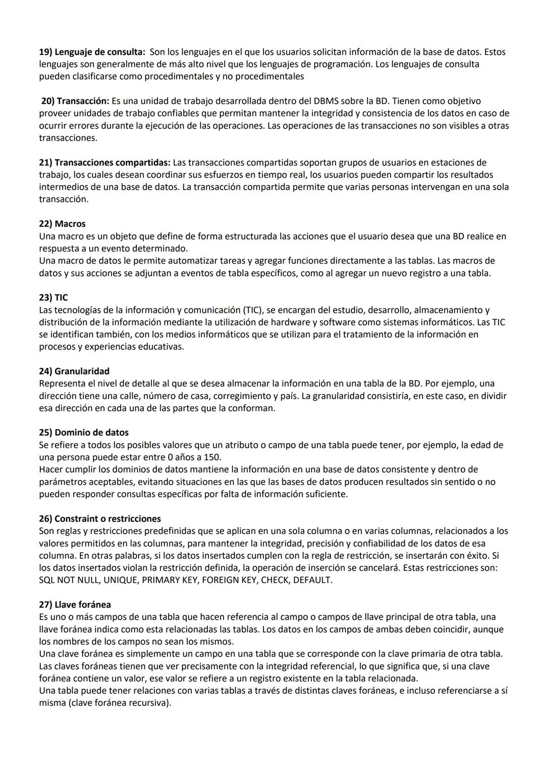 GLOSARIO DE TÉRMINOS #1
BASE DE DATOS
Primer Trimestre 2025
12º Q, R, S
1) Archivo
Un archivo es un elemento que contiene información y qu