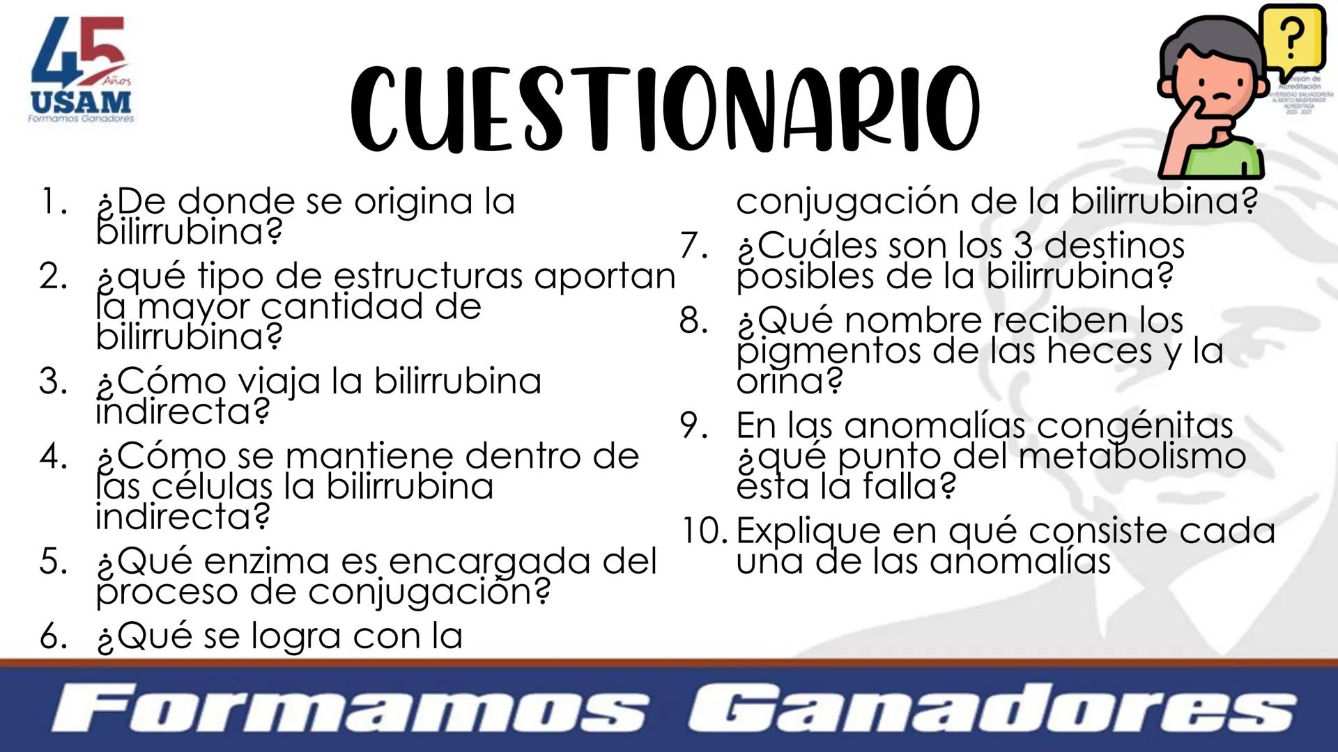 # Metabolismo de la bilirrubina
Dra. Vanessa Iglesias De vez en cuando,
obsérvate con objetividad.
Ni todo lo que piensas es
cierto, ni tod