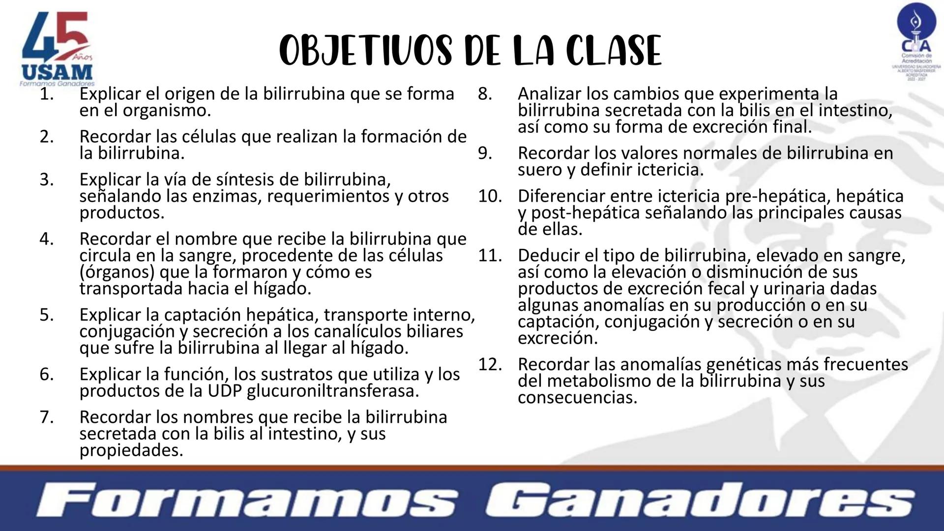 # Metabolismo de la bilirrubina
Dra. Vanessa Iglesias De vez en cuando,
obsérvate con objetividad.
Ni todo lo que piensas es
cierto, ni tod