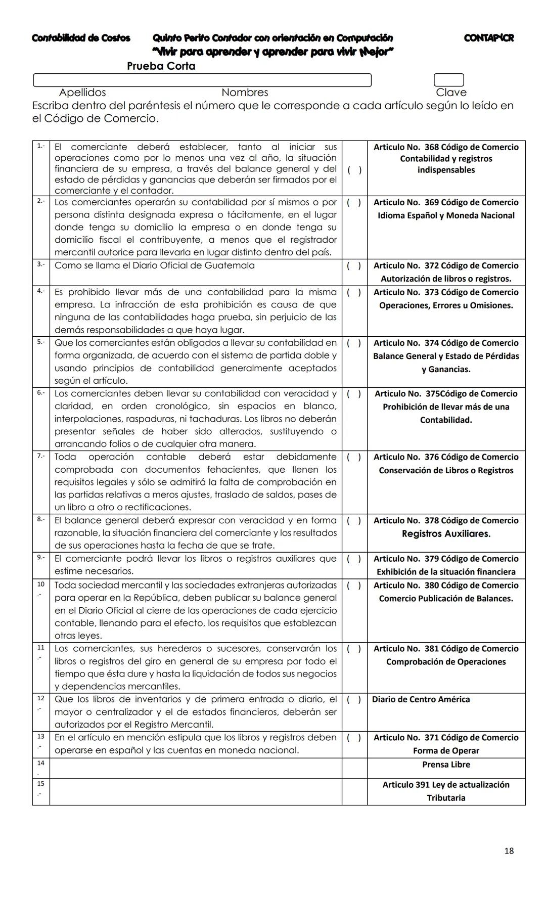 --- OCR Start ---
CONTA
Costos
Primera Unidad
Contenido
Contabilidad
La Cuenta
Cuentas que se utilizan para
operar la Contabilidad
Partes de
