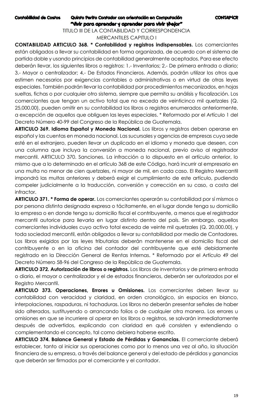 --- OCR Start ---
CONTA
Costos
Primera Unidad
Contenido
Contabilidad
La Cuenta
Cuentas que se utilizan para
operar la Contabilidad
Partes de